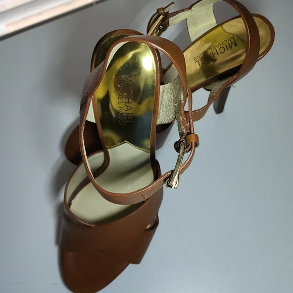 Vintage Michael Kors Brown Leather High Heel Sandals - Picture 3 of 5